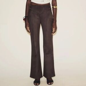 Zara suede boot cut western pants